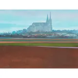 Jack Firth, CHARTRES OVER THE FIELDS, watercolour