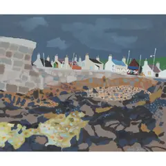 Jack Firth, PIER AND ROCK POOLS, acrylic on canvas