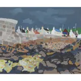 Jack Firth, PIER AND ROCK POOLS, acrylic on canvas