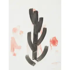 BLACK AND RED II by William Johnstone, 1975, red and black ink, sold Jun 2024