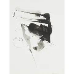 MOVEMENT IN BLACK II by William Johnstone, 1975, ink, sold Jun 2024