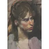 Des Gorman, PORTRAIT OF A GIRL, watercolour and acrylic on paper