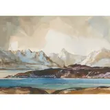 Tom Shanks, ARRAN FROM CUMBAE, watercolour, pencil and ink