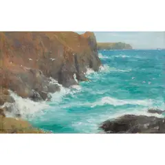 John Macallan Swan, KYNANCE COVE, oil on canvas