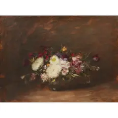 John Henderson, WILDFLOWERS STILL LIFE, oil on canvas