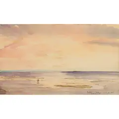 THE SEA AT ZEEBRUGGE by James McBey, 1926, watercolour and ink, sold Jun 2024