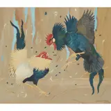 Ralston Gudgeon, THE COCKFIGHT, watercolour and pencil on buff paper