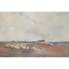 Archibald Kay, SEA PASTORAL, watercolour and body colour