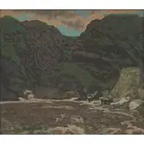 Eric Robertson, LOCHSIDE, pastel on black paper