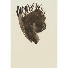 MOVEMENT IN BLACK I by William Johnstone, 1967, ink, offered Jun 2024