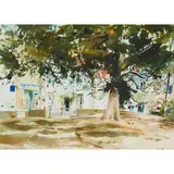 James Harrigan, TOWN SQUARE VILLAGE, FRANCE, watercolour