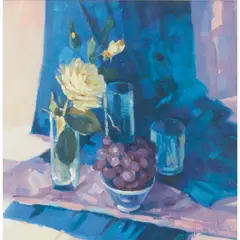 BLACK GRAPES by Helen M. Turner, acrylic on canvas, offered Jun 2024