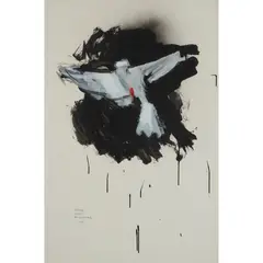 Adrian Henri, STUDY FOR DEATH OF A BIRD IN THE CITY (TRIPTYCH), 1982, acrylic on paper (3)