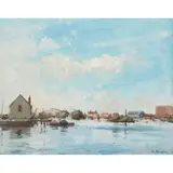 Ian Houston, BRAYFORD POOL - SUMMER, oil on board