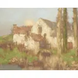 David Gauld, WATERMILL IN FRANCE, oil on canvas