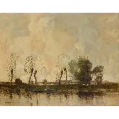 William Alfred Gibson, DUTCH WATERWAY, oil on canvas
