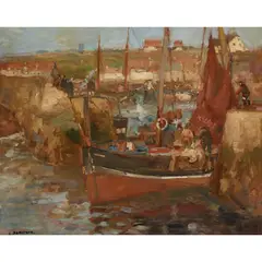 Eugen Dekkert, ARRIVAL OF THE FLEET, oil on board
