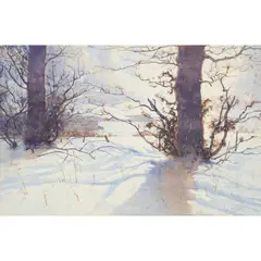 Robert Burns, A SUNLIT SNOW-COVERED LANDSCAPE, watercolour