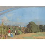 George Henry, GATHERING BERRIES, watercolour