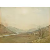 Tom Scott, BURNING HEATHER ON THE HILLS, watercolour