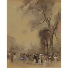 James Watterson Herald, FIGURES ON A TERRACE, Watercolour