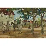 James Watterson Herald, HORSEMEN AND VIOLINIST OUTSIDE AN INN, watercolour