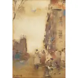 James Watterson Herald, ST. JOHN'S AND PRINCES STREET AT DUSK, watercolour
