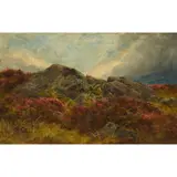 James Faed Jr, HEATHER BLOOMING IN THE HIGHLANDS, oil on panel