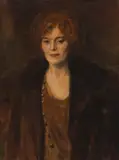 James McBey, PORTRAIT OF A WOMAN IN FURS, oil on canvas