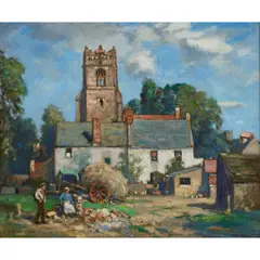 James Whitelaw Hamilton, IN THE FARMYARD, oil on canvas