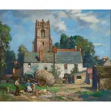 James Whitelaw Hamilton, IN THE FARMYARD, oil on canvas