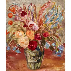 William MacTaggart, SUMMER FLOWERS, oil on board