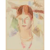 John Duncan Fergusson, PORTRAIT STUDY, Watercolour