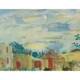 TEMPLE GARDEN, EVENING by William George Gillies, watercolour, sold Jun 2024
