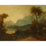 Horatio McCulloch, A RUINED CASTLE ON THE BANKS OF A LOCH, oil on canvas