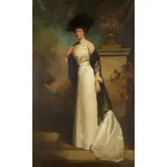 Sholto Johnstone Douglas, PORTRAIT OF MRS ASHTON CRITCHLEY OF STAPLETON TOWER, ANNAN, oil on canvas