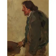 Robert Brough, STUDY OF A BEGGAR, oil on canvas