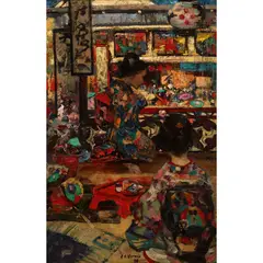 Edward Atkinson Hornel, A JAPANESE TEA GARDEN, oil on canvas
