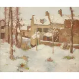 David Gauld, PATH TO A SNOW-COVERED VILLAGE, oil on canvas