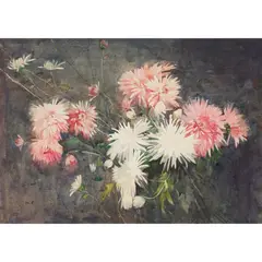 Katherine Cameron, DAHLIAS, watercolour
