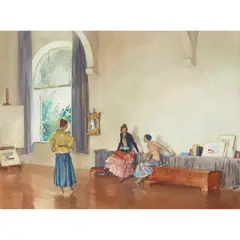 CONVERSATION PIECE by William Russell Flint, watercolour, sold Jun 2024