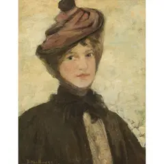 Elizabeth MacNicol, THE PINK HAT, oil on canvas