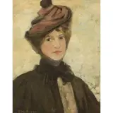 Elizabeth MacNicol, THE PINK HAT, oil on canvas
