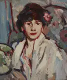 John Duncan Fergusson, ROSE IN THE HAIR, 1908, oil on board