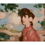 John Duncan Fergusson, THE ARTIST'S SISTER, Oil on board