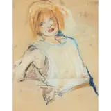 Joan Eardley, GIRL IN WHITE SINGLET, Pastel