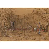 Joan Eardley, FIGURES IN AN ORCHARD, mixed media