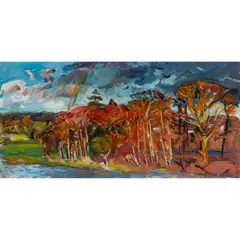 CROSSFORD, APPROACHING STORM by Duncan Shanks, 1999, mixed media on paper, sold Apr 2024