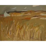 Elizabeth Blackadder, CROFT THROUGH THE GRASSES, 1966, oil on canvas