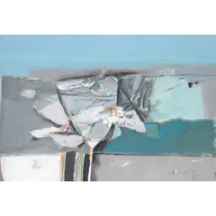 James D. Robertson, UNTITLED (ABSTRACT IN BLUES), 1971, oil on board